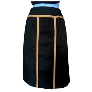 Harve Benard by Benard Holzman Women’s Black Midi Skirt with Tan Detail